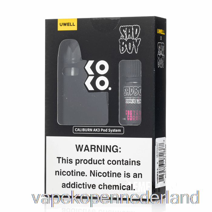 Vape Nederland Uwell X Dv Caliburn Ak3 Kit + 50mg Nic Salt [zwart] Sadboy - Custardkoekje